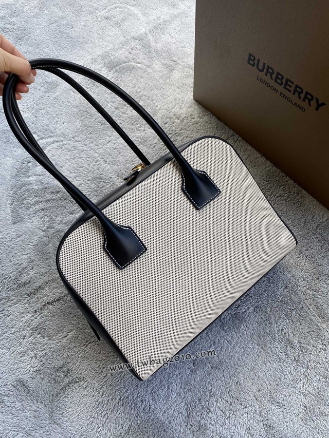 Burberry專門店新款女士帆布手提包 巴寶莉時裝秀款保齡球包Cube立方包 yxb1243